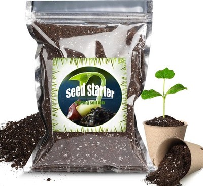 Organic Seed Starter Premium Potting Soil Mix 1qt, All Natural Seed Starter Mix 
