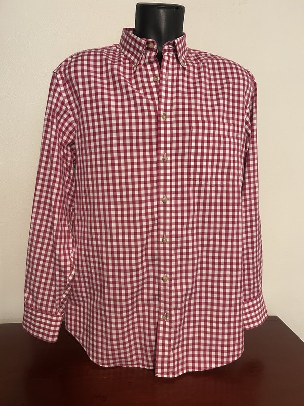 Charles Tyrwhitt Weekend Button Down Shirt Men’s Large Pink Gingham Classic Fit