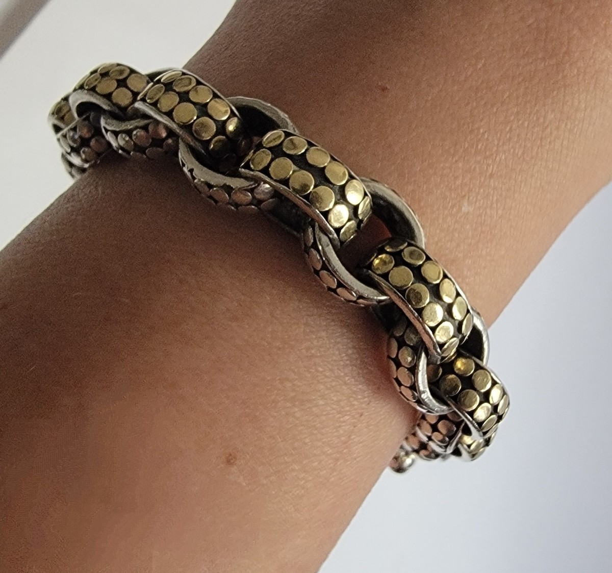 John Hardy 925 & 18kt Gold Dot Link Bracelet | eBay