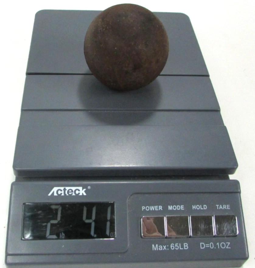 Antigua bola de cañón de hierro de 2,5" de la era de la Guerra Civil / 2 lb4 oz Foto 3 de 3