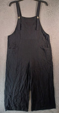 Womens Black Adjustable Romper Size Large Pockets Sleeveless Straps Comfortable