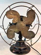 Antique Emerson Electric Co. Brass Blade Desk Fan Fully Working 3-Speed!