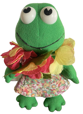 Gecko Plush Hawaii Geckostufs Vintage 1994 Stuffed Toy Wearing A Lei  8 in Cute!