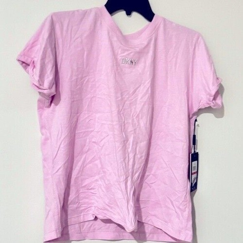 DKNY Women's Cotton Metallic Logo T-Shirt Purple Size XS tee lilac purple - Picture 11 of 11