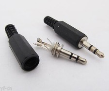1000pcs Black 3.5mm 1/8" Stereo Male Plug DIY Soldering Audio Connector Plastic