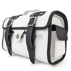 1X Universal Motorcycle Saddle Bag Saddlebag Luggage Tool Storage Pouch White