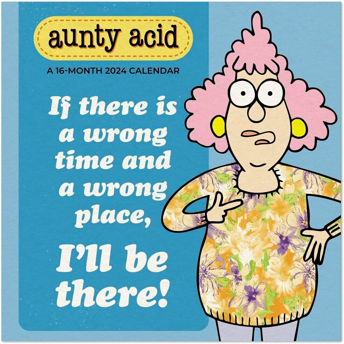 aunty acid 2024 wall calendar 12' x 24" openmead