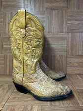 RARE🔥 Hermanos Franco Brown Croc Reptile Leather Boot Sz 8 D Men's Made in USA