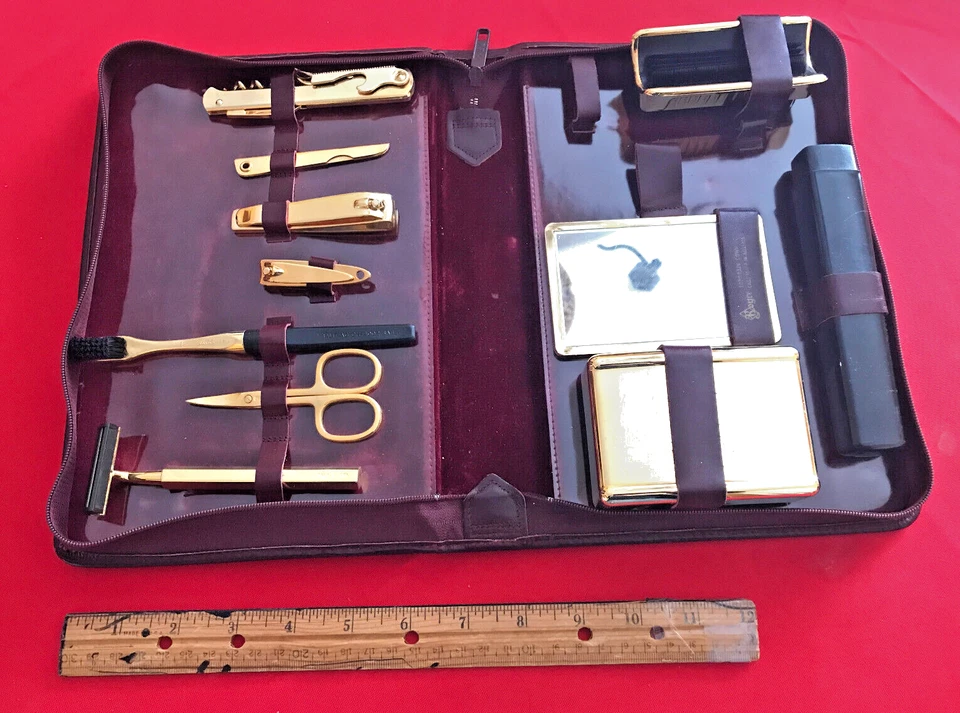 Royce Mens Leather Travel and Grooming Toiletry Kit - Image 3 of 4