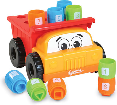 Tony the Peg Stacker Dump Truck - 10 Pieces, Ages 18+ Months Fine Motor Skills T