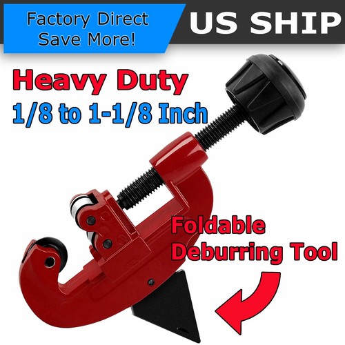 Pipe Tube Cutter 1/8" to 1-1/8" OD Copper Brass Aluminum PVC Plumbing HVAC Mini