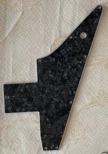 For Gibson 76 Explorer Re-Issue Style Guitar pickguard Scratch Plate,Black Peal