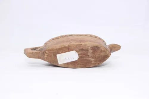 Old Hand Carved Boat Shape Wooden Kharal Opium Water Bowl Mortar Serpent Head - Picture 8 of 22