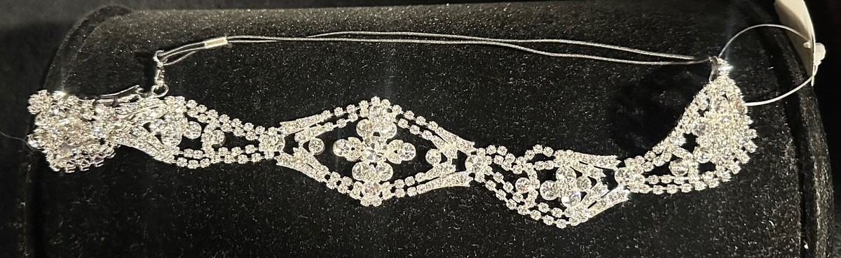 Ansonia Bridal Silver Jeweled Headpiece Ansonia, Wedding Bridal crystal Silver headband (New) | eBay main image 3
