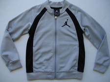 Boy Size 5 - Nike Jordan Track Jacket - Full zip Gray Black, Embroidered logo