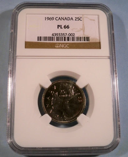 1969 CANADA 25c NGC PL 66 PROOF LIKE QUARTER