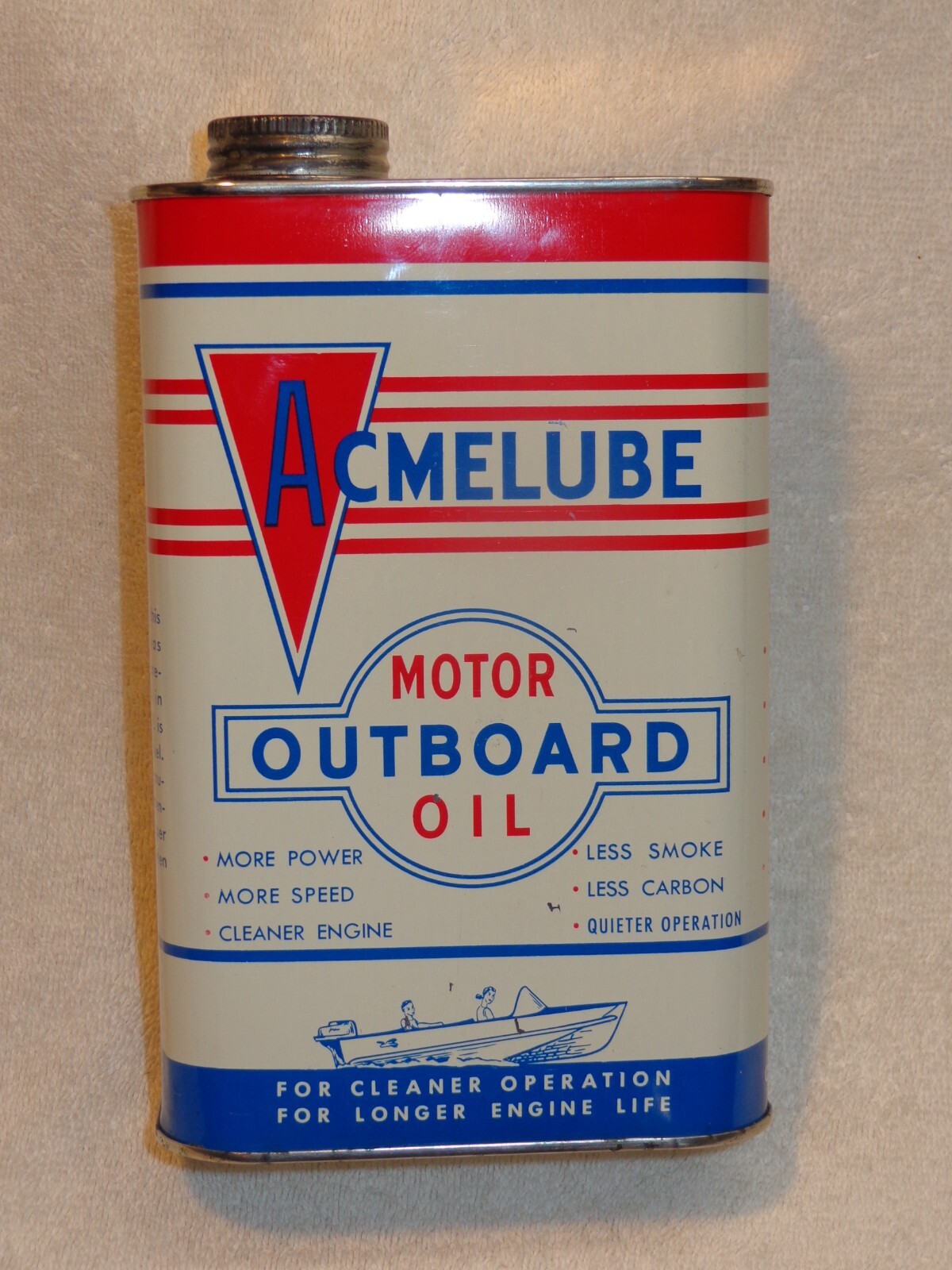 Acmelube Outboard Motor Oil Can...(all metal).....Motor Boat Oil Can