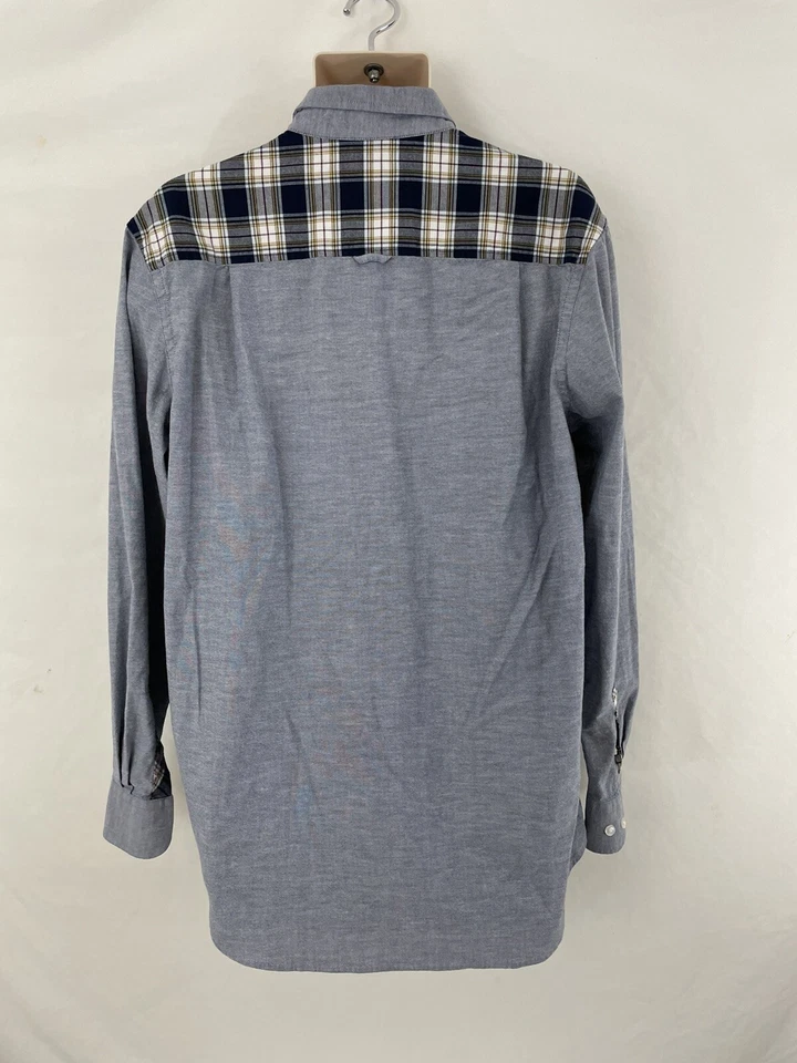 Club Room Mens XL Patch Frankenstein Button Front Cotton Shirt - Image 4 of 4