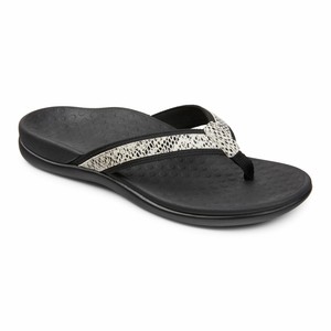 Vionic Tide II - Women's Leather Orthotic Sandal White Black Snake - 11 Medium | eBay