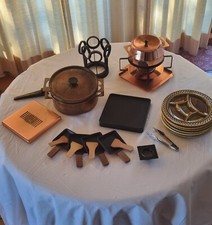 Fondue Kombi Set; für 6 Personen Drehteller, Raclette, Grillplatte, Warmhalten 