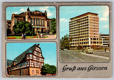 Gruss aus Giessen Stadttheater Hessen Color Postcard