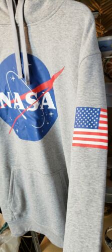 NASA Logo Gray Hoodie, Akademiks, Gray with NASA on Chest and Left Sleeve - Picture 3 of 5