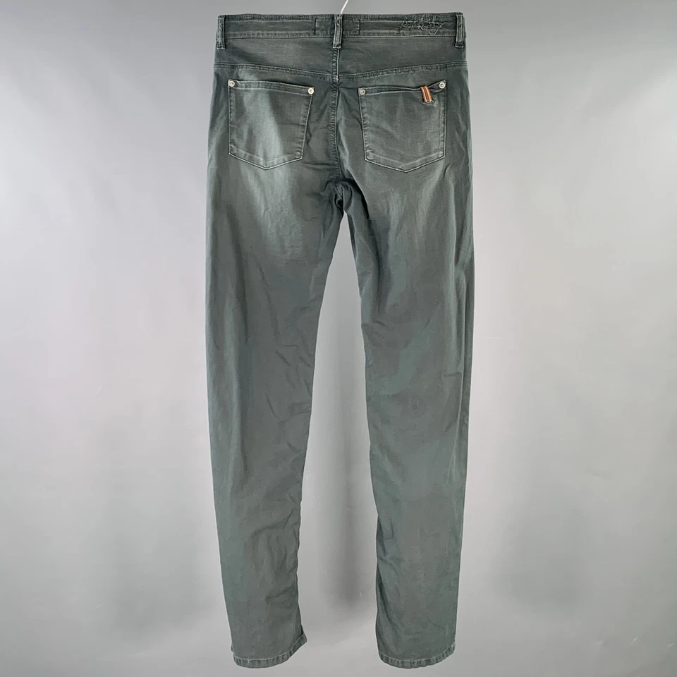 Pantalones de mezclilla rectos de cinco bolsillos de sarga gris talla 32 NOTIFY Foto 2 de 4