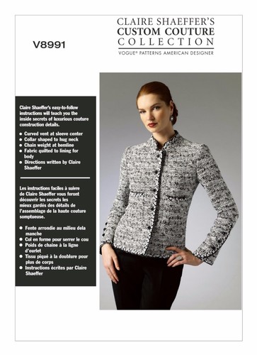 Fuera de existencia Vogue V8991 Diseñador CLAIRE SHAEFFER'S Alta Costura "Estilo Chanel" Chaqueta Patrón - Imagen 2 de 10