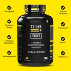 Time 4 Nutrition Test Booster 180 Caps 30 Days Supply Vegan Testosterone Pills