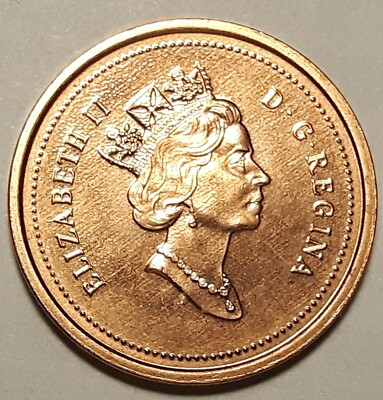 2001 Zinc CANADA 1 Cent Uncirculated Non-Magnetic Penny From Mint