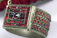 Vintage Colorful Beaded Afghan Kuchi Bracelet - Handmade Tribal Jewelry #4725
