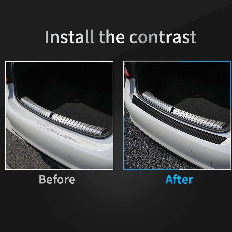 Car Door Plate Sill Scuff Cover Anti Scratch Kick Sticker Protector Carbon Fiber Foto 3 de 4