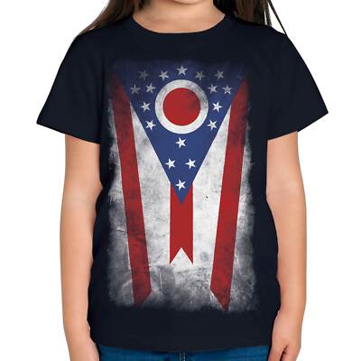 OHIO STATE FADED FLAG KINDER T-SHIRT TEE TOP OHIOAN SHIRT JERSEY GESCHENK