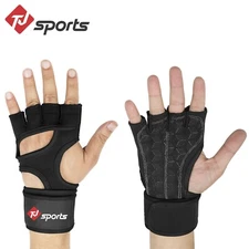 Weight Lifting Gloves Half Finger Gymnastic Gym Cycling Gloves with Wrist Wrap
