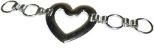SILVER HEART DOUBLE SLIDER BELT BUCKLES, CHOOSE QUANTITY, ART HR-40