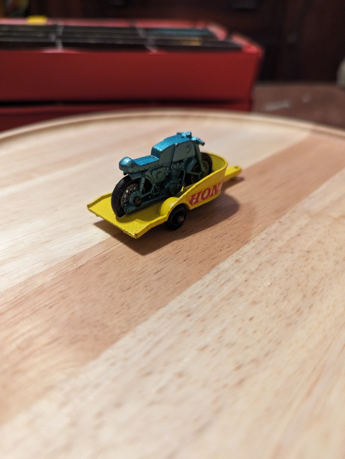 Lesney Matchbox Honda Motorcycle and Trailer No. 38 1970 Yellow Made In