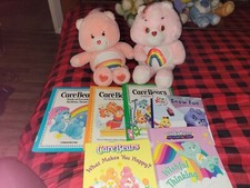 Talking Care Bears Plush, Cheer Bear 83'/2002,TESTED Lot With Free Books