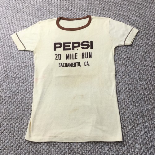 Vintage 60s Running Shirt Adult M/L Pepsi 20 Mile Run Sacramento California Rare - Picture 2 of 11