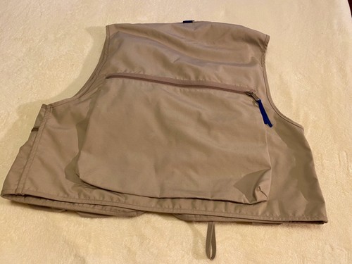 Vintage Columbia Sportswear Vest Fly Fishing Hiking Mens XL Beige Packable - Picture 8 of 13