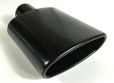 2.50" Inlet Exhaust Tip 6.0 X 2.25" Outlet 9.00" Long Rolled Oval Angle Black