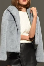 Greylin Euna Cropped Faux Fur Coat Size L