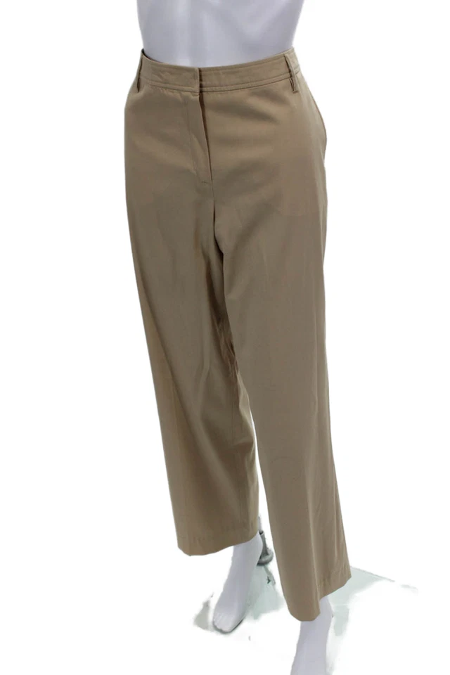 Pantalones deportivos Escada para mujer cremallera tiro medio pierna recta marrón lana talla FR 38 Foto 2 de 4