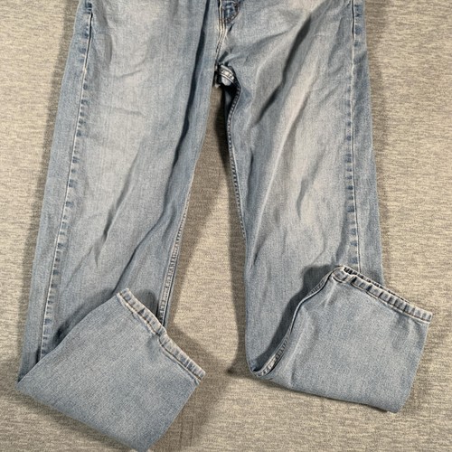 Jeans Levis 505 uomo 34x32 blu denim gamba dritta senza acqua usura invecchiata - Foto 3 di 15