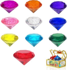 10Pcs 40Mm Big Size Kids Diamond Gemstones, Acrylic Diamond Gems Large Jewels, L