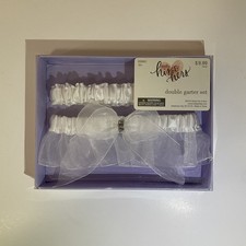 Studio His Hers Bridal Fashion Show/Wedding Crystals White double Garter set NIB