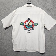 Aruba Vintage Mens Button Short Sleeve Shirt 80's Seans Gentleman Style Captain