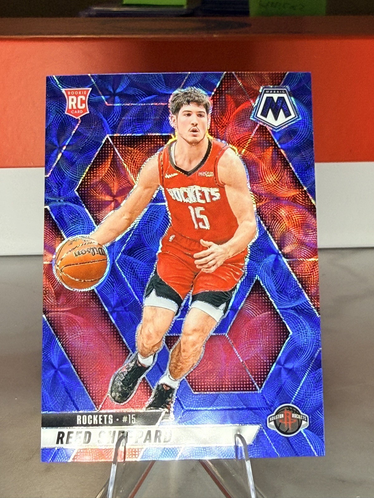 Reed Sheppard 2024 Panini Mosaic #249 International Blue RC Rookie/35