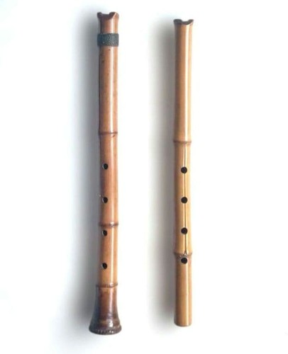 Shakuhachi Bamboo Flute Set 51cm 50cm Showa Era Vintage Authentic