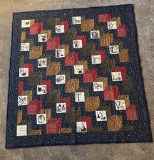 Handmade Christmas Patchwork Quilt 59 1/2 X 55