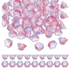 100Pcs Glass Flower Beads for Jewelry Making ...